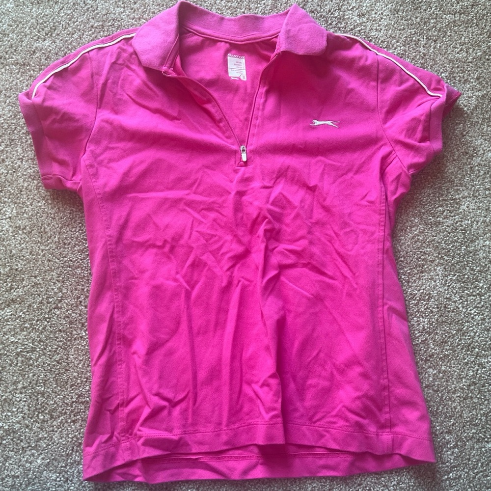 Pink tennis polo top